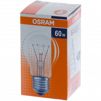 OSRAM Лампа накаливания груша прозрачная (Е-27 60Вт свет теплый белый/1)