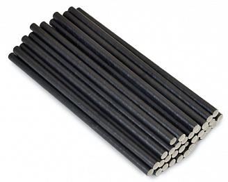 Трубочки для коктейлей бумажные прямые (D6мм L197мм Черные (250шт)/50/1)