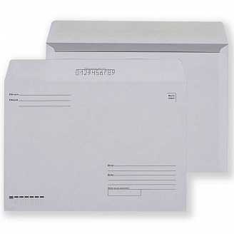 Конверт почтовый формат прямой клапан С4  (L324мм b229мм белый кому-куда/1)