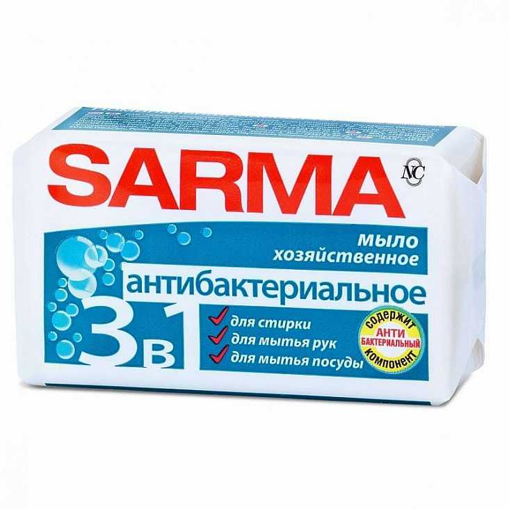 Сарма Мыло хозяйственное кусковое (антибактериальное 140гр/48/4)