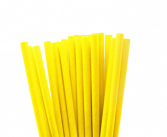 Трубочки для коктейлей бумажные прямые (D6мм L197мм Желтые (250шт)/40/1)