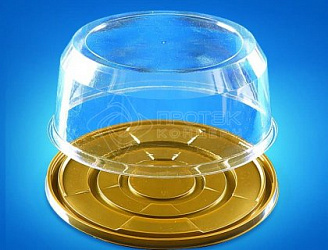 Контейнер для торта круглый PET (D225мм h70мм крышка прозрачная ПР-Т-223КП/110 )