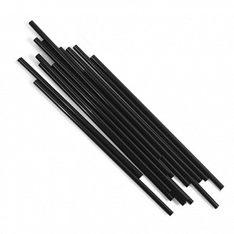 Трубочки для коктейлей PP прямые (D8мм L240мм Черные (250шт) GRIFON/10/1)