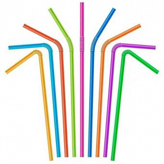 Трубочки для коктейлей PP с изгибом (D5мм L210мм Цветные (250шт)/48/1)