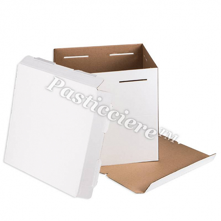 OSQ ForGenika Comfort White Коробка для торта PAP без окна (констр. 3-х частей) (L300мм b300мм h450мм белый/10)