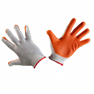 Перчатки нейлоновые с нитрилом (оранжевые/960/12)