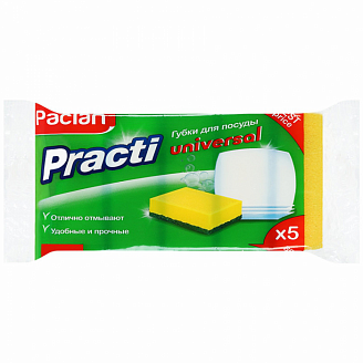 Cedo Paclan Practi Universal Губка для посуды поролоновая (р-р MAXI L9см b6см h3см (5шт/уп)/40/1)