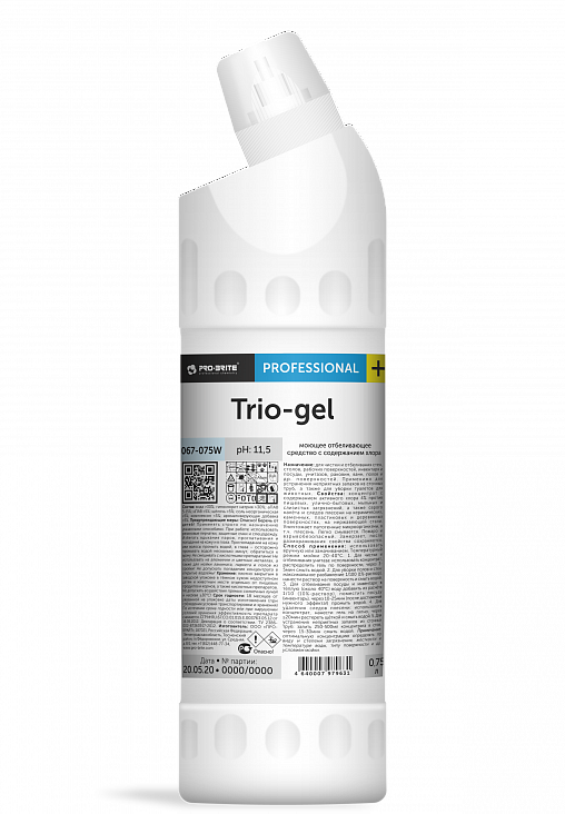 Pro-brite Trio Gel МС дезинфицирующее сильнощелочное концентрат (Ph11,5) (гель 750мл (бутылка HDPE)/14/1)