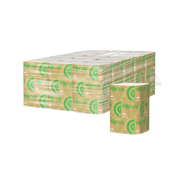 Hayat Focus Полотенца бумажные V-слож  (1сл (250л) 23х23см H3 Eco (23гр/м2)/810/15/1)