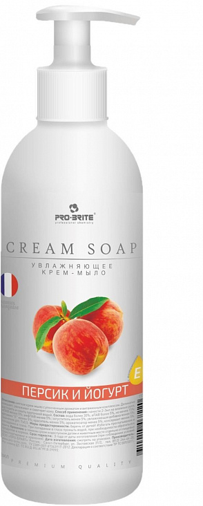 Pro-Brite Cream Soap Мыло-крем жидкое (Персик и йогурт 500мл Premium с дозатором/10/1)