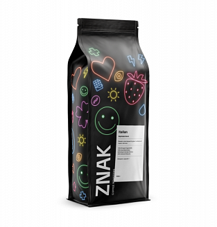 Znak Кофе Italian Espresso Blend 80/20% Арабика/Робуста зерновой (1кг (средняя+ обжарка)/10/1)