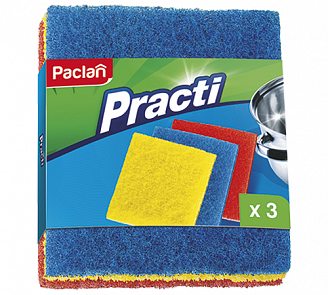 Cedo Paclan Practi Губка для посуды абразивная ((3шт) L15см b12,5см h0,5см/40/1)