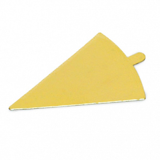 Подложка под торт треугольная с держателем (120х90мм золото/крафт толщ.0,8мм/1700/100)