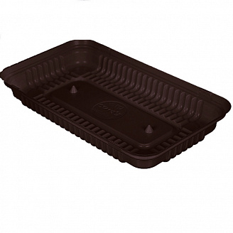 Контейнер для торта прямоугольный (L223мм b114мм дно с шипами коричневое Т-2312ДШ/280)