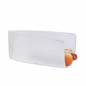 Уголок для хот-дога бумажный жиростойкий (L200мм b100мм белый ПУ/4000)