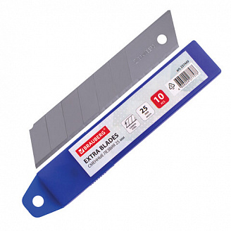BRAUBERG Лезвие для канцелярского ножа в пластиковом пенале (L140мм b25мм (10шт)/1)