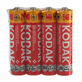 Kodak Батарейка цинк-хлоридная (в уп) (AAA (R03) мизинчиковая (4шт/уп) в спайке/10/1)