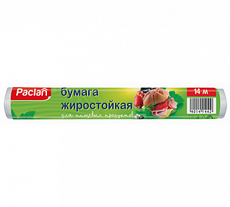 Бумага для выпечки силикон/пергамент жиростойкая в рулоне (28см*14м белая/24/1)