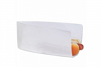 Уголок для хот-дога бумажный (L225мм b80мм+40мм белый/10000)