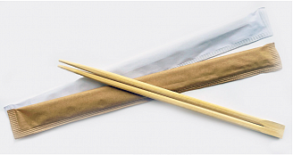 Палочки для суши в бумажной индивидуальной упаковке овальные (L230мм/2000/100)