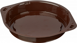 Контейнер для торта круглый (D160мм h24мм дно без шипов коричневое PET Т-140Д/540)