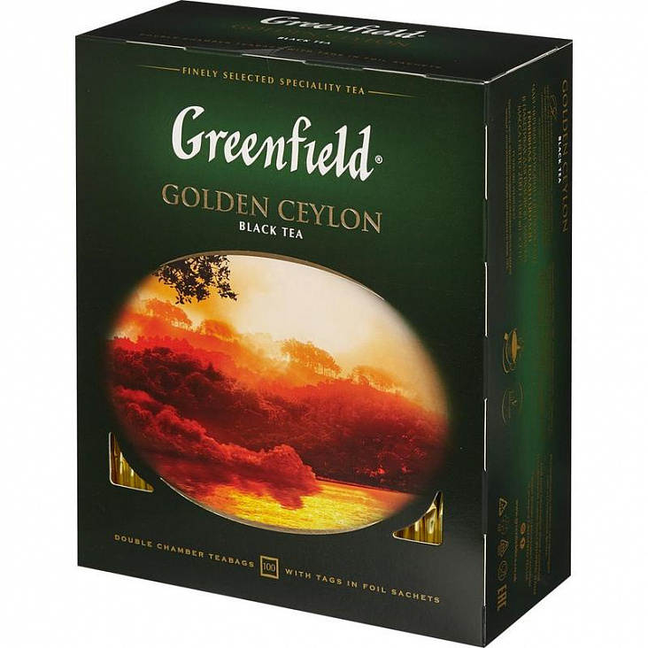 Greenfield Чай в пакетиках (ЧЕРНЫЙ Golden Ceylon (100шт)/9/1)